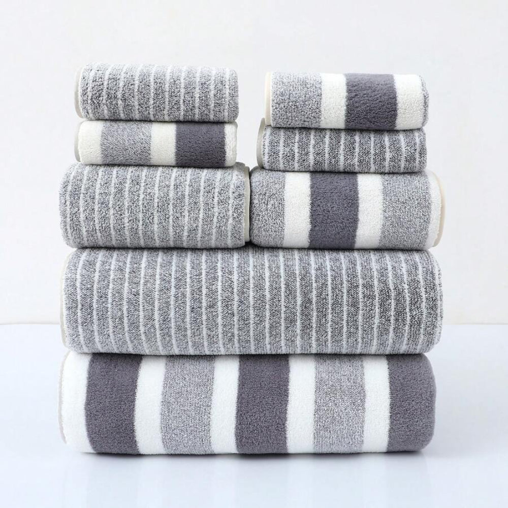 8-Piece Luxury Bath Towel Set in Plush Coral Fleece – Quick-Drying, Soft, Machine Washable Towels for Everyday Use 1