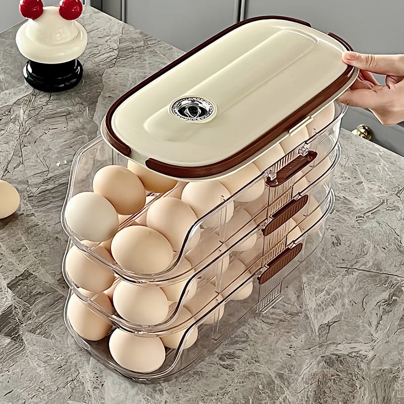 Acrylic Egg Storage Container - Stackable Refrigerator Egg Organizer 0