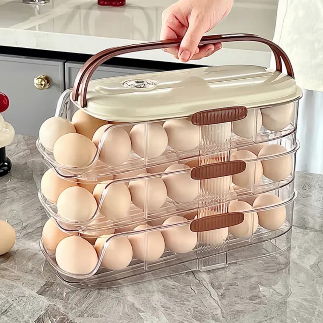 Acrylic Egg Storage Container - Stackable Refrigerator Egg Organizer 1