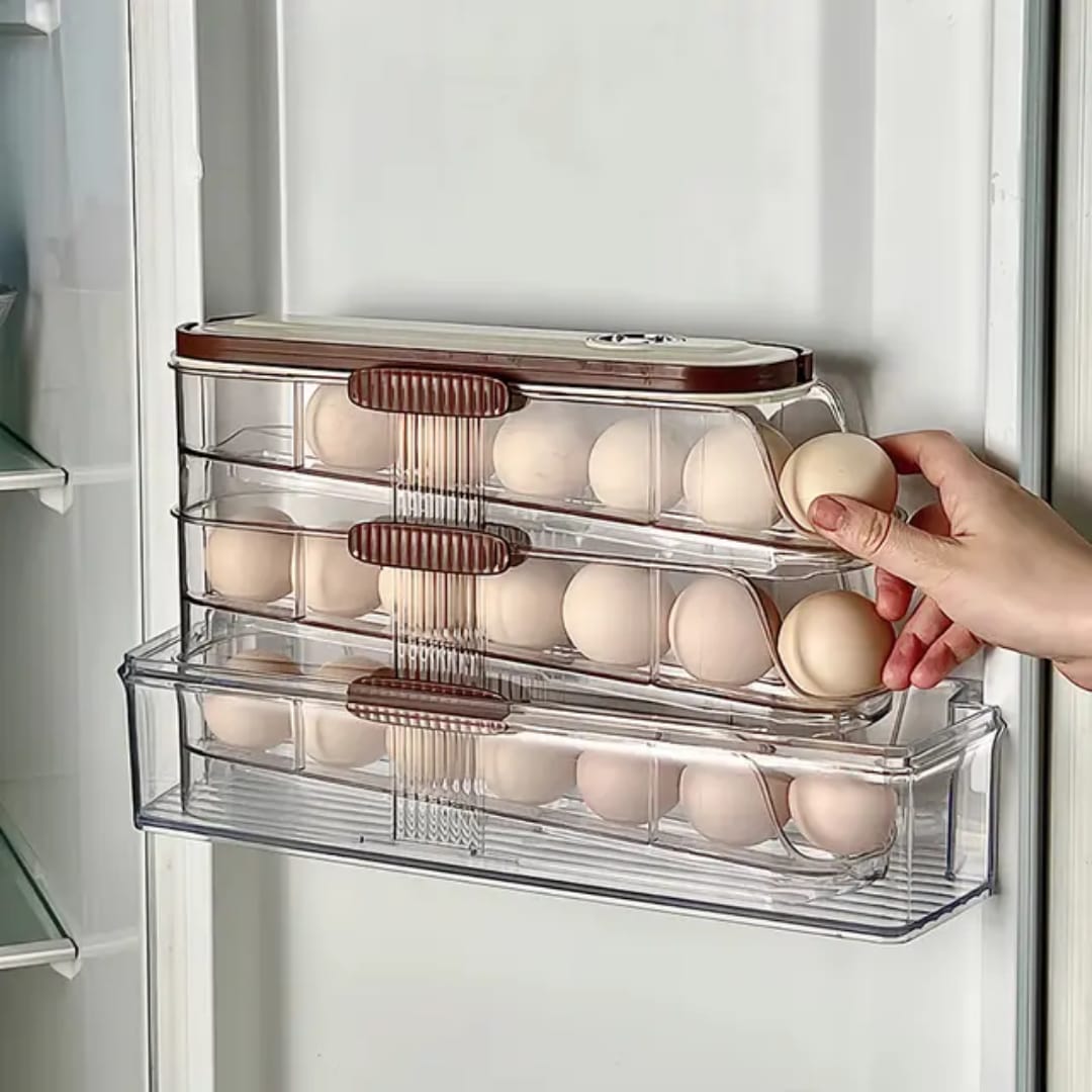 Acrylic Egg Storage Container - Stackable Refrigerator Egg Organizer 2