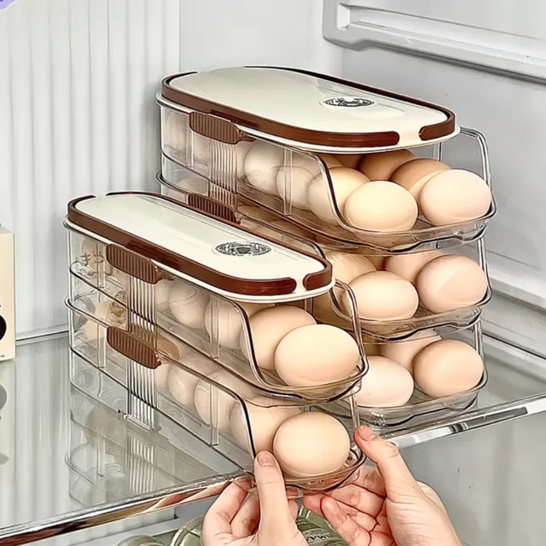 Acrylic Egg Storage Container - Stackable Refrigerator Egg Organizer 3