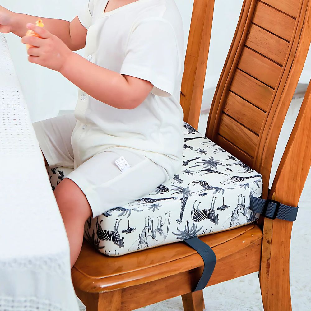 Adjustable Height Travel Booster Seat with Foldable Design and Washable Cover - Lightweight Portable Child Dining Seat 0