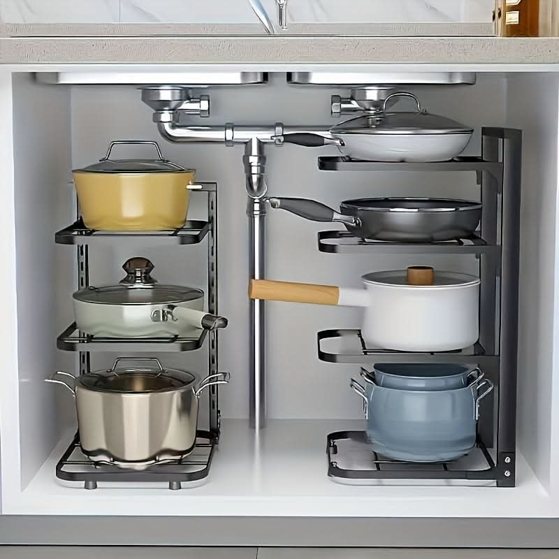 Adjustable Kitchen Rack - Space-Saving Pots & Pans Organizer 1
