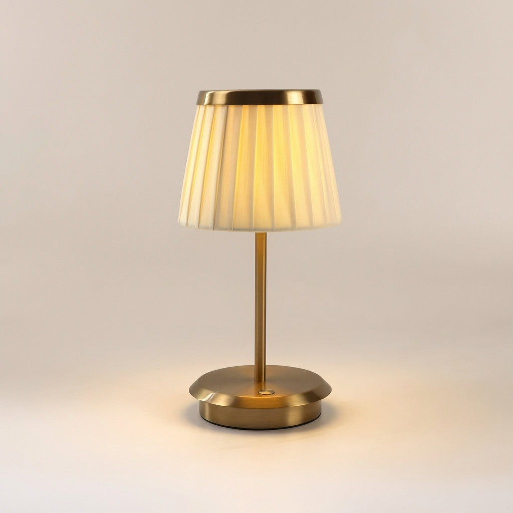 Adjustable LED Table Lamp with Iron Frame and Fabric Shade – Versatile Bedside or Desk Lighting for Home Decor