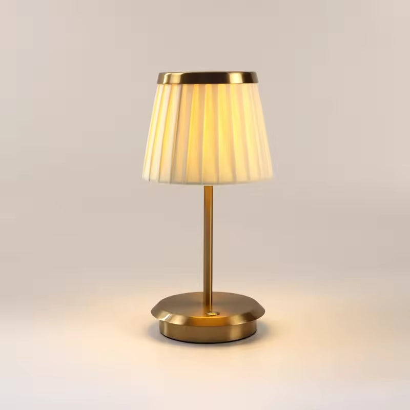 Adjustable LED Table Lamp with Iron Frame and Fabric Shade – Versatile Bedside or Desk Lighting for Home Decor 0