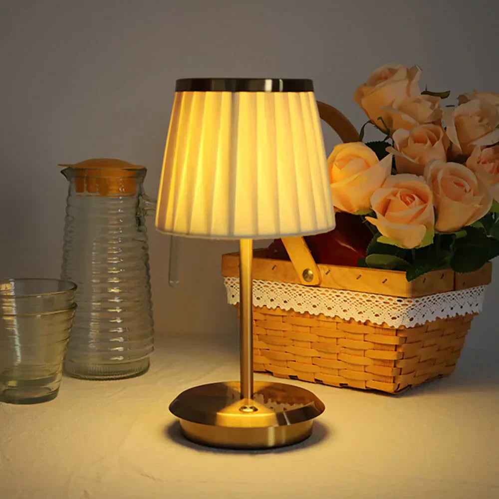 Adjustable LED Table Lamp with Iron Frame and Fabric Shade – Versatile Bedside or Desk Lighting for Home Decor 1