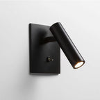 Modern black wall-mounted light fixture on a gray background