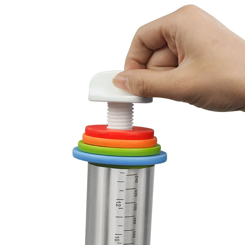 Adjustable Rolling Pin with Removable Spacers – 35 cm Stainless Steel for Even Dough Thickness 5