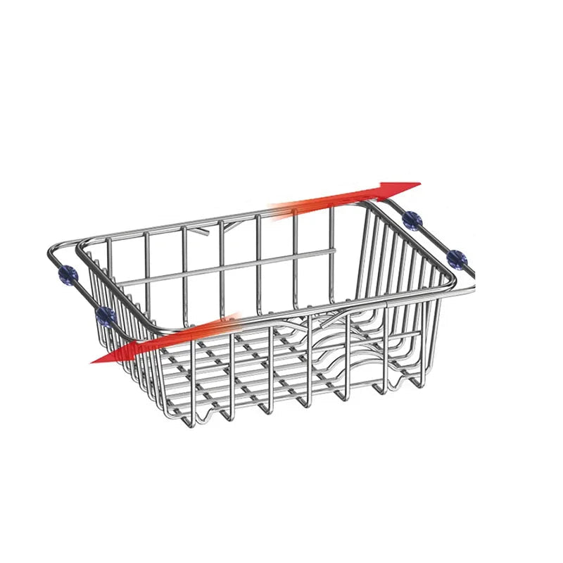 Adjustable Stainless Steel Over the Sink Dish Rack – Expandable Kitchen Organizer and Dish Strainer for Efficient Drying and Draining 7