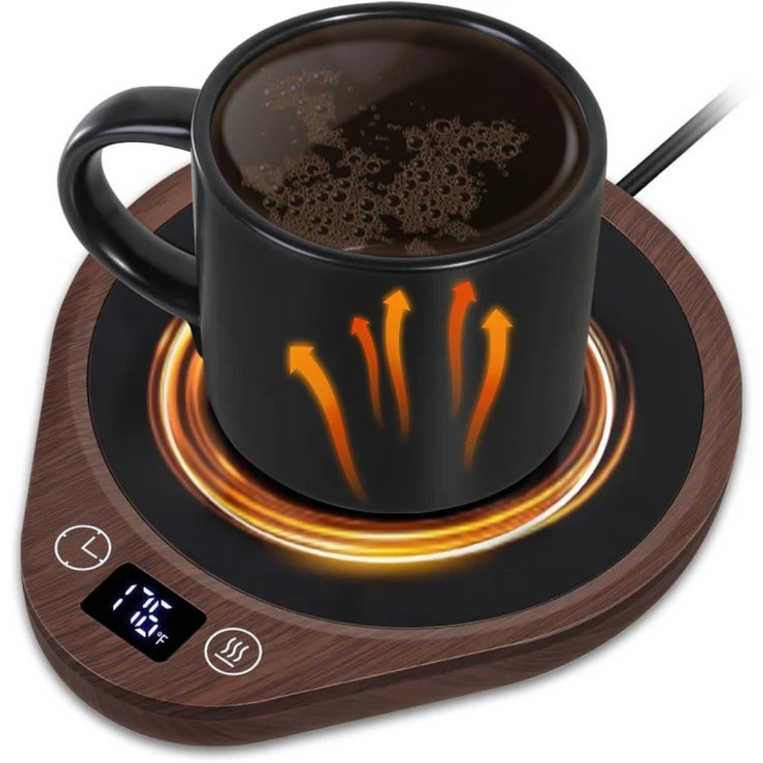 Adjustable Temperature Mug Warmer Set with Ceramic Mug and 36W Heating Plate - Keep Beverages Warm with Auto Shut-Off and Non-Slip Design a1