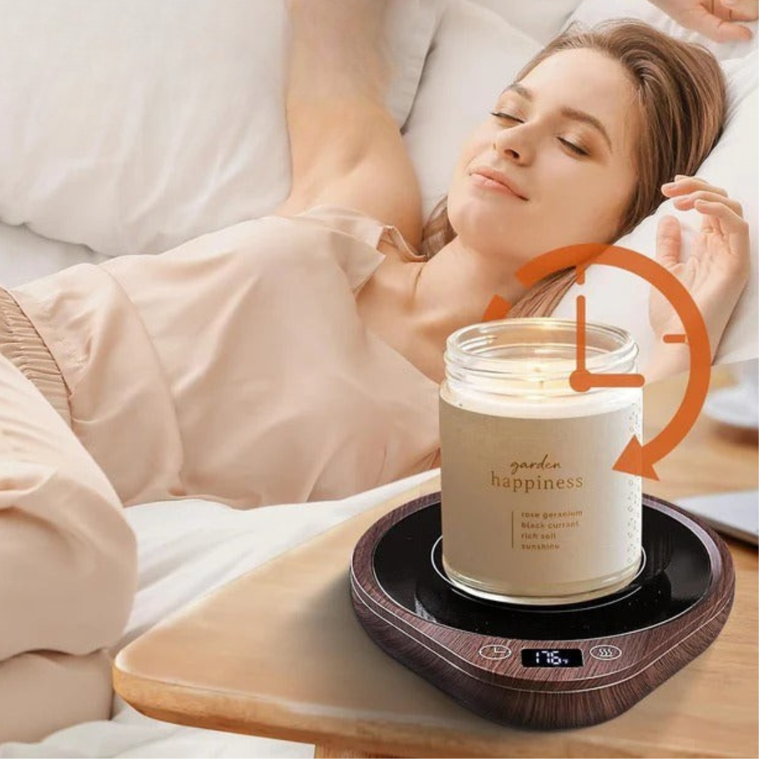 Adjustable Temperature Mug Warmer Set with Ceramic Mug and 36W Heating Plate - Keep Beverages Warm with Auto Shut-Off and Non-Slip Design a2