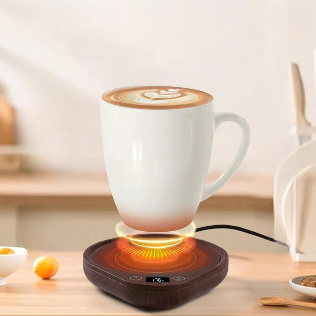Adjustable Temperature Mug Warmer Set with Ceramic Mug and 36W Heating Plate - Keep Beverages Warm with Auto Shut-Off and Non-Slip Design a3