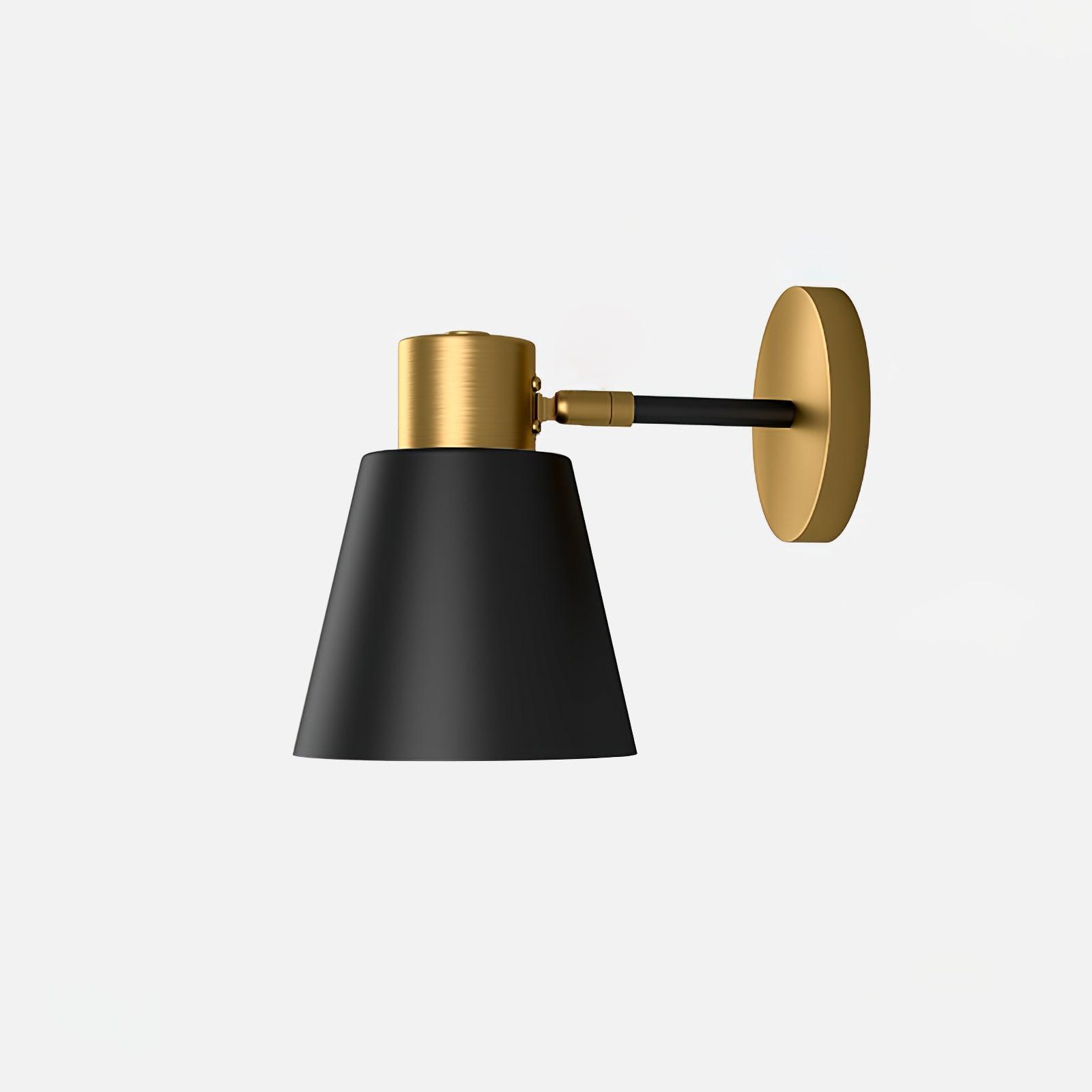 Adjustable Wall Lamp with Cone Shade - Black and Gold Wall Sconce Lighting for Reading and Ambient Use 0