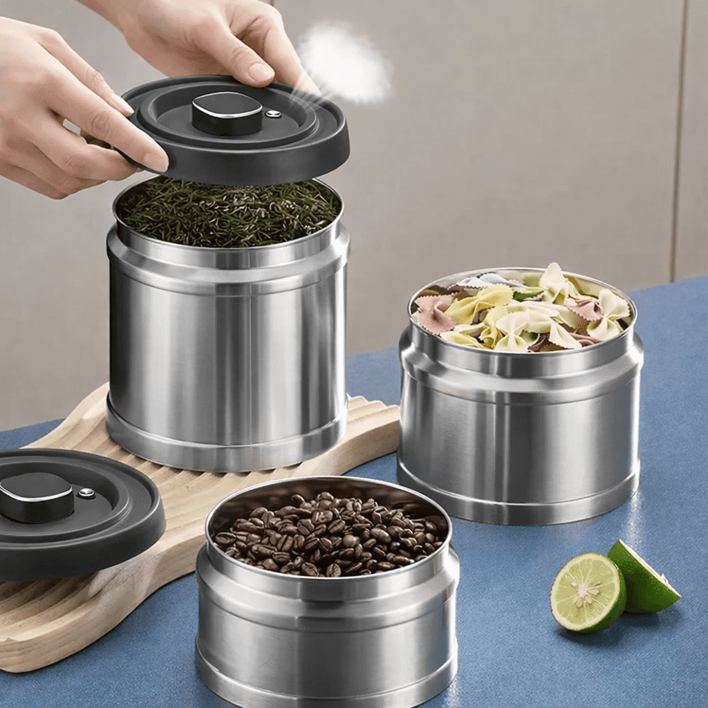 Airtight Coffee Canister - Vacuum-Sealed Storage for Fresh Coffee Beans 1