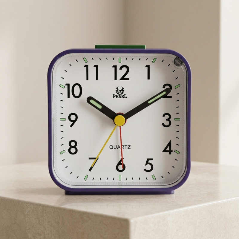 Alarm Clock Quartz Silent ABS Battery Powered 8 cm, Gentle Sunrise Light