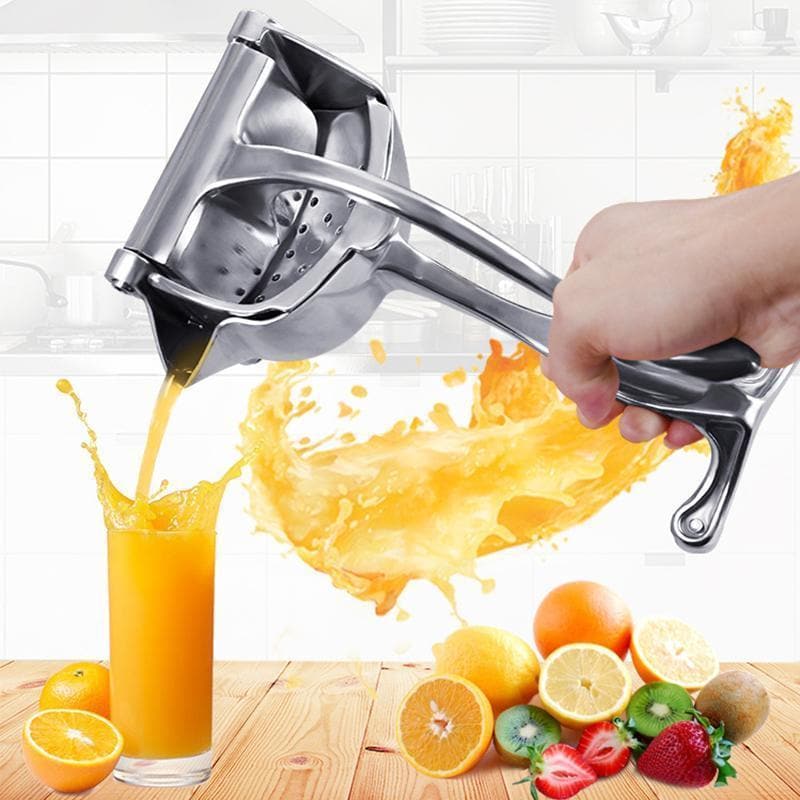 Aluminum Citrus Juicer with Ergonomic Grip for Effortless Lemon and Orange Juice Extraction - Durable Silver Citrus Press 1