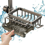 Aluminum Kitchen Sink Caddy - Space-Saving Sponge Holder Organizer 7