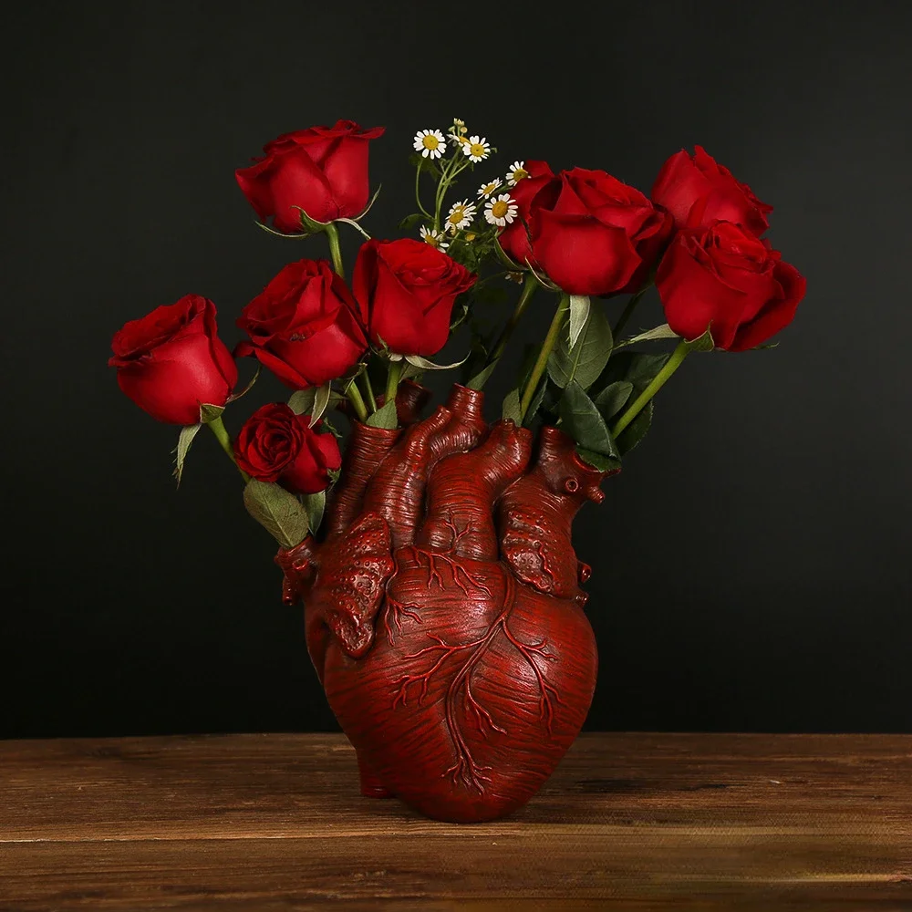 Anatomical Heart Flower Vase - Unique Resin Design for Fresh & Dried Flowers 5