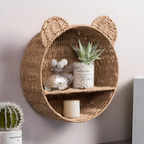 Animal-Shaped Wall Shelf - Lightweight Natural Rattan Decor & Storage 1