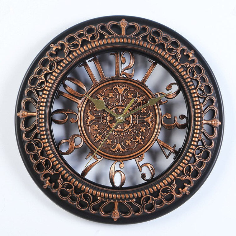 Antique Elegance Wall Clock Decor – 30.5 cm Decorative Timepiece in Black, Copper, Gold, and Cream 2