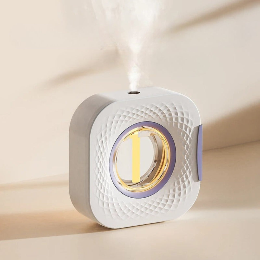 Aromatherapy Air Purifier and Humidifier – Wall-Mounted Design with Multi-Color Night Light for Fresh, Inviting Atmosphere