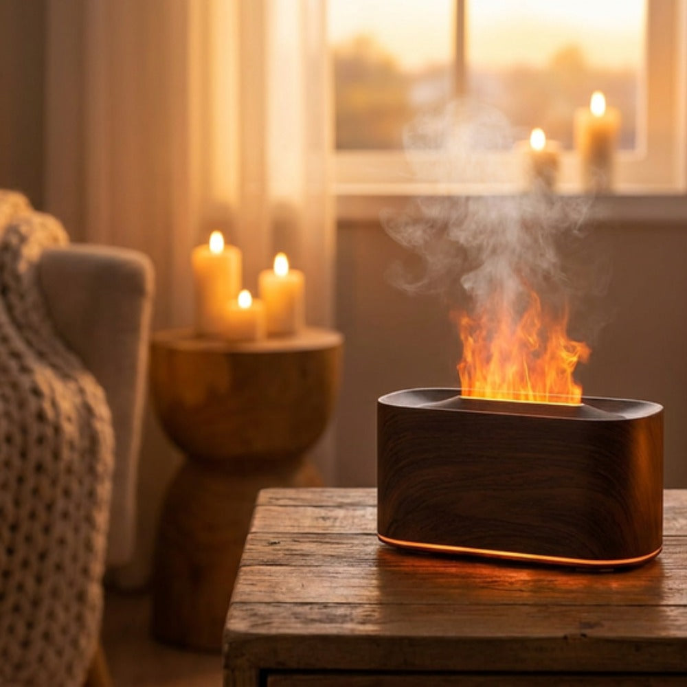 Aromatherapy Diffuser - Realistic Flame Effect & Cool Mist Humidifier 2