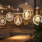 Art Deco LED Wall Sconce with Festive Santa, Bell, Deer, and Snow Designs – Battery Powered Wall Lights for Dining Room 5