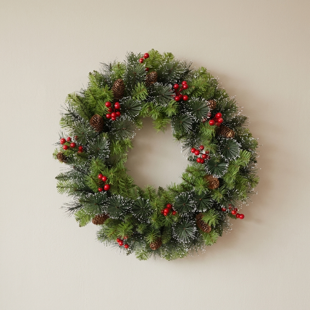 Artificial Christmas Wreath Winter Door Garland for Home Decor