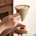 Artisan Espresso Cup Set - Elegant Ceramic & Wood Design for Coffee Lovers 3