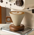 Artisan Espresso Cup Set - Elegant Ceramic & Wood Design for Coffee Lovers 5