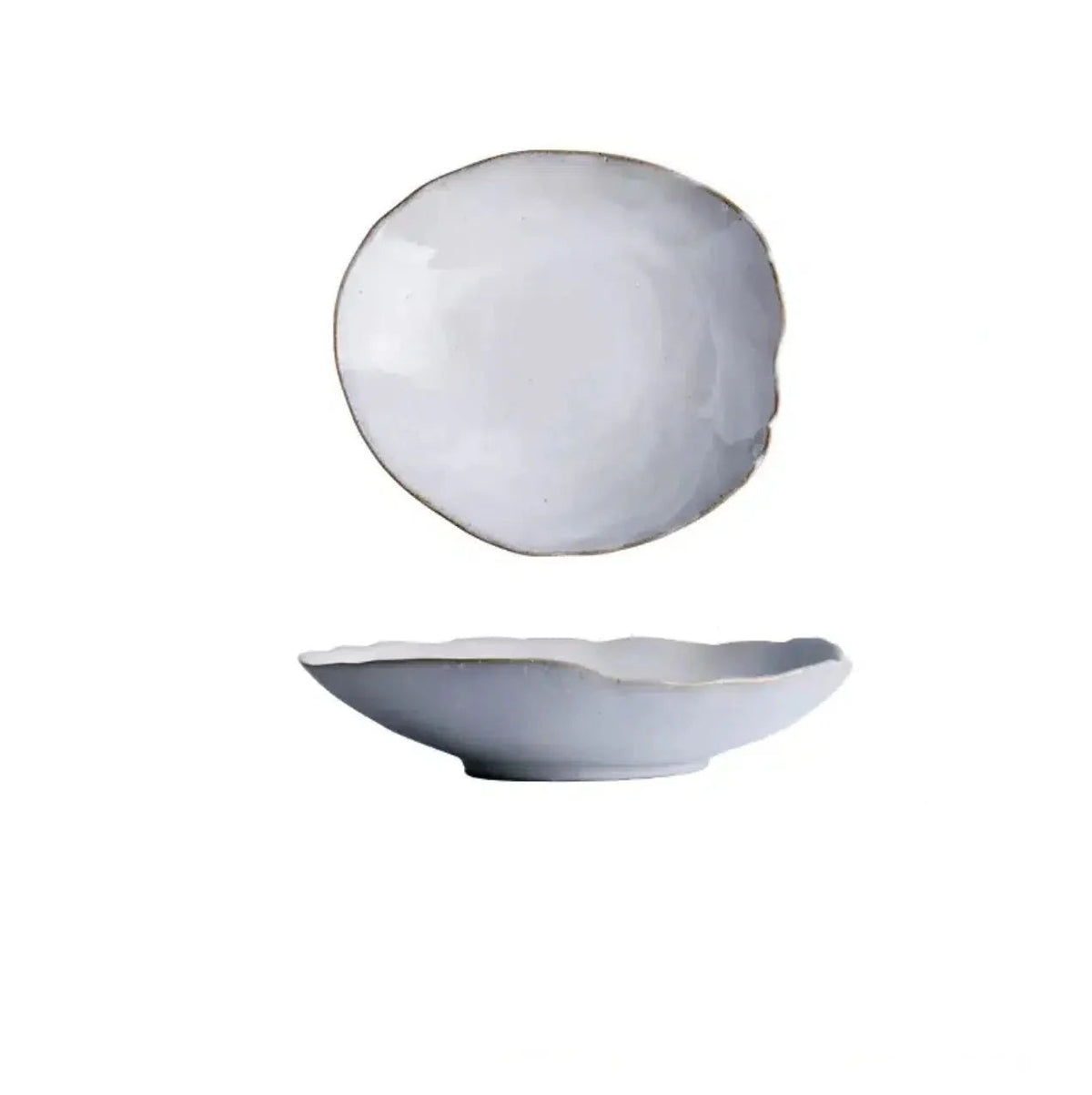 Artisanal Organic Ceramic Dinnerware Set with Irregular Petal Rims – High-Density Porcelain Dinner Plates in Alabaster Matte Finish 10