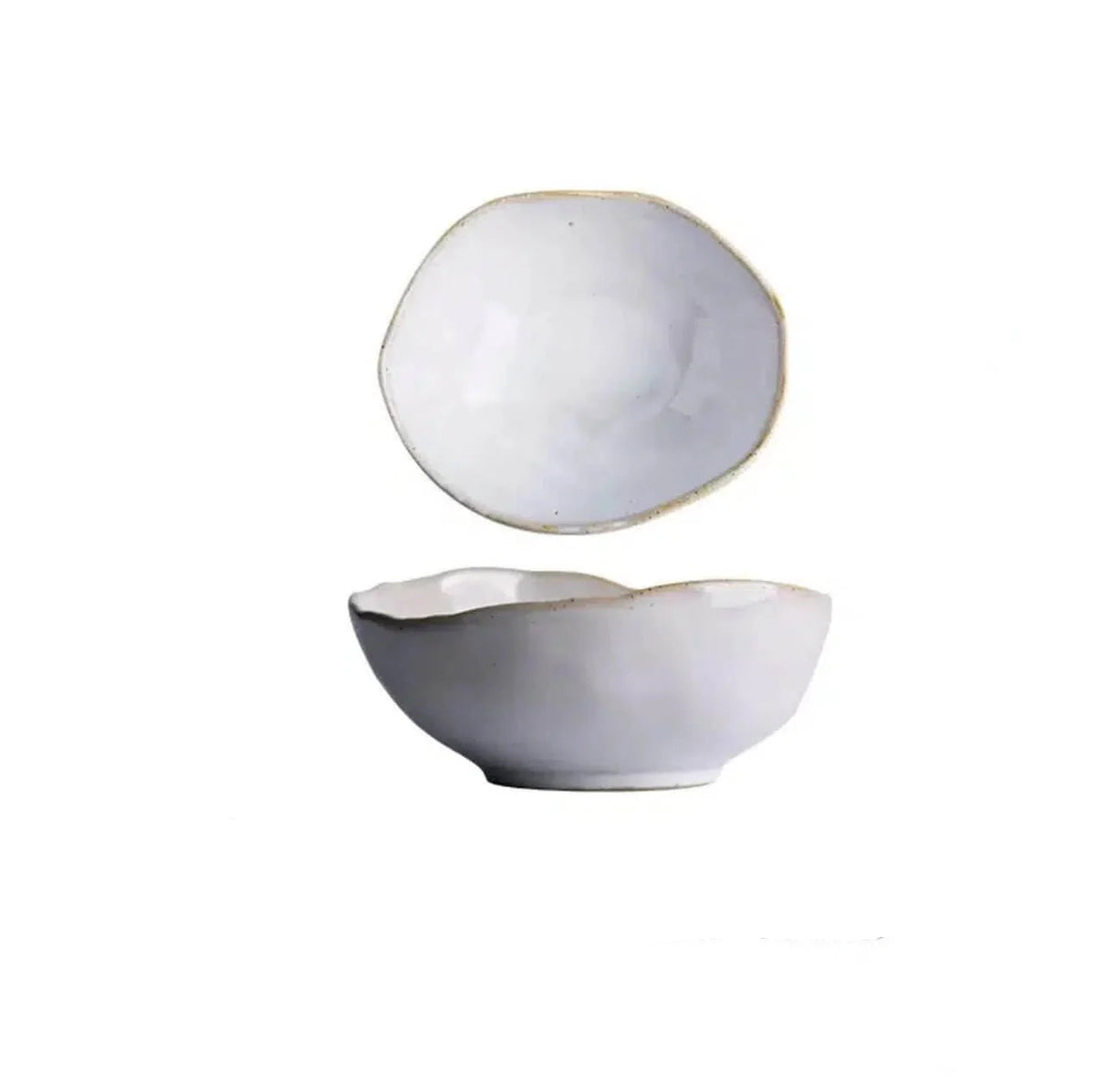 Artisanal Organic Ceramic Dinnerware Set with Irregular Petal Rims – High-Density Porcelain Dinner Plates in Alabaster Matte Finish 7
