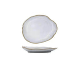 Artisanal Organic Ceramic Dinnerware Set with Irregular Petal Rims – High-Density Porcelain Dinner Plates in Alabaster Matte Finish 8