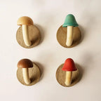 Artisanal Timber Mushroom Wall Hooks - Whimsical Coat Hooks for Wall 0