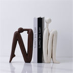 Artistic Metal Bookend - Modern Decorative Support for Organized Shelving 0