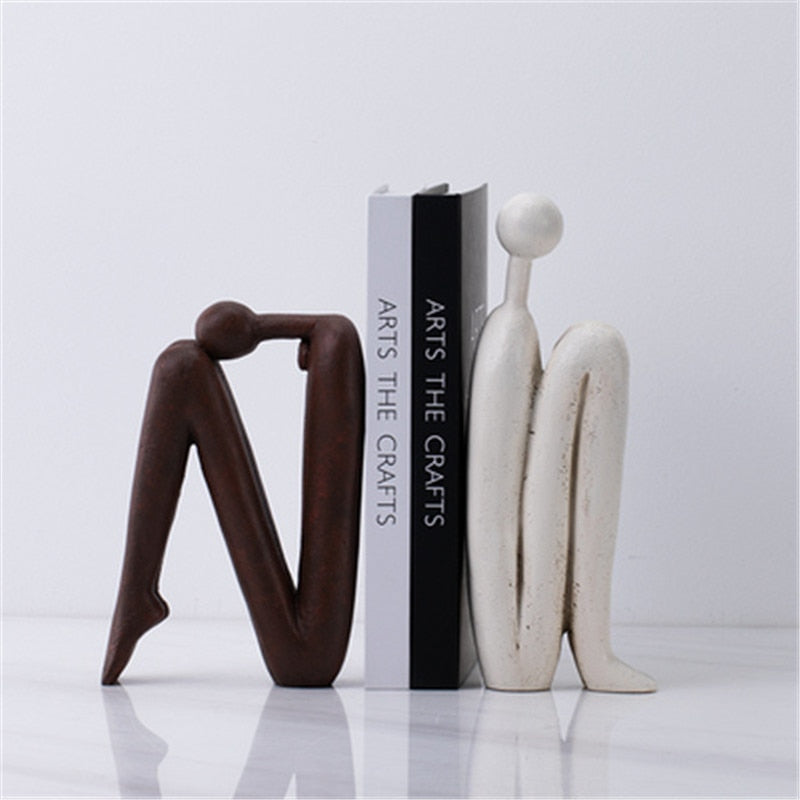 Artistic Metal Bookend - Modern Decorative Support for Organized Shelving 0