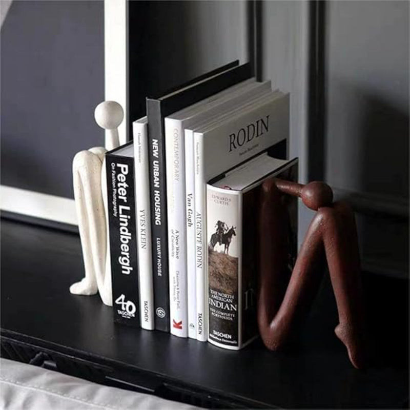 Artistic Metal Bookend - Modern Decorative Support for Organized Shelving 2