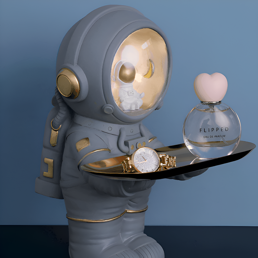 Astronaut Decorative Tray - LED Lighted Accessory Organizer for Home & Office 3