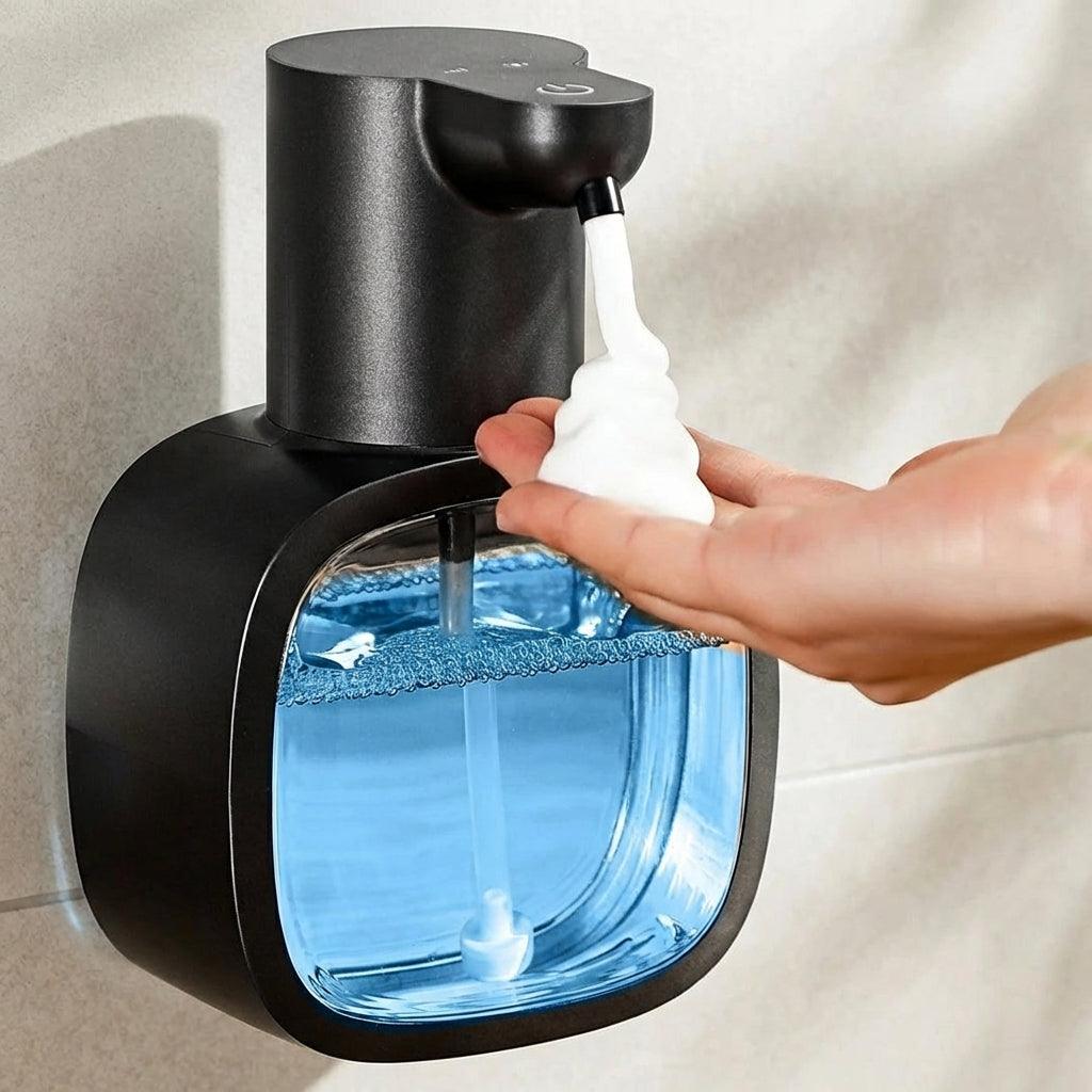 Automatic Foam Soap Dispenser, Wall Mounted, Touchless Infrared Sensor, 500ml Capacity, Rechargeable - Hygienic Hand Soap Dispenser