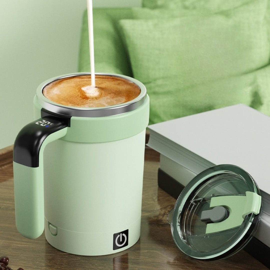 Automatic Mixing Mug with Temperature Control – Insulated Self-Stirring Cup, USB Rechargeable, 380ml, BPA-Free, Leak-Proof Design 1