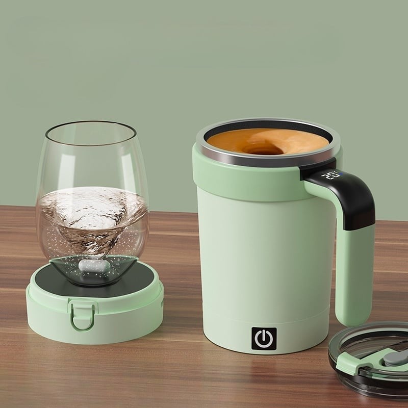 Automatic Mixing Mug with Temperature Control – Insulated Self-Stirring Cup, USB Rechargeable, 380ml, BPA-Free, Leak-Proof Design 1