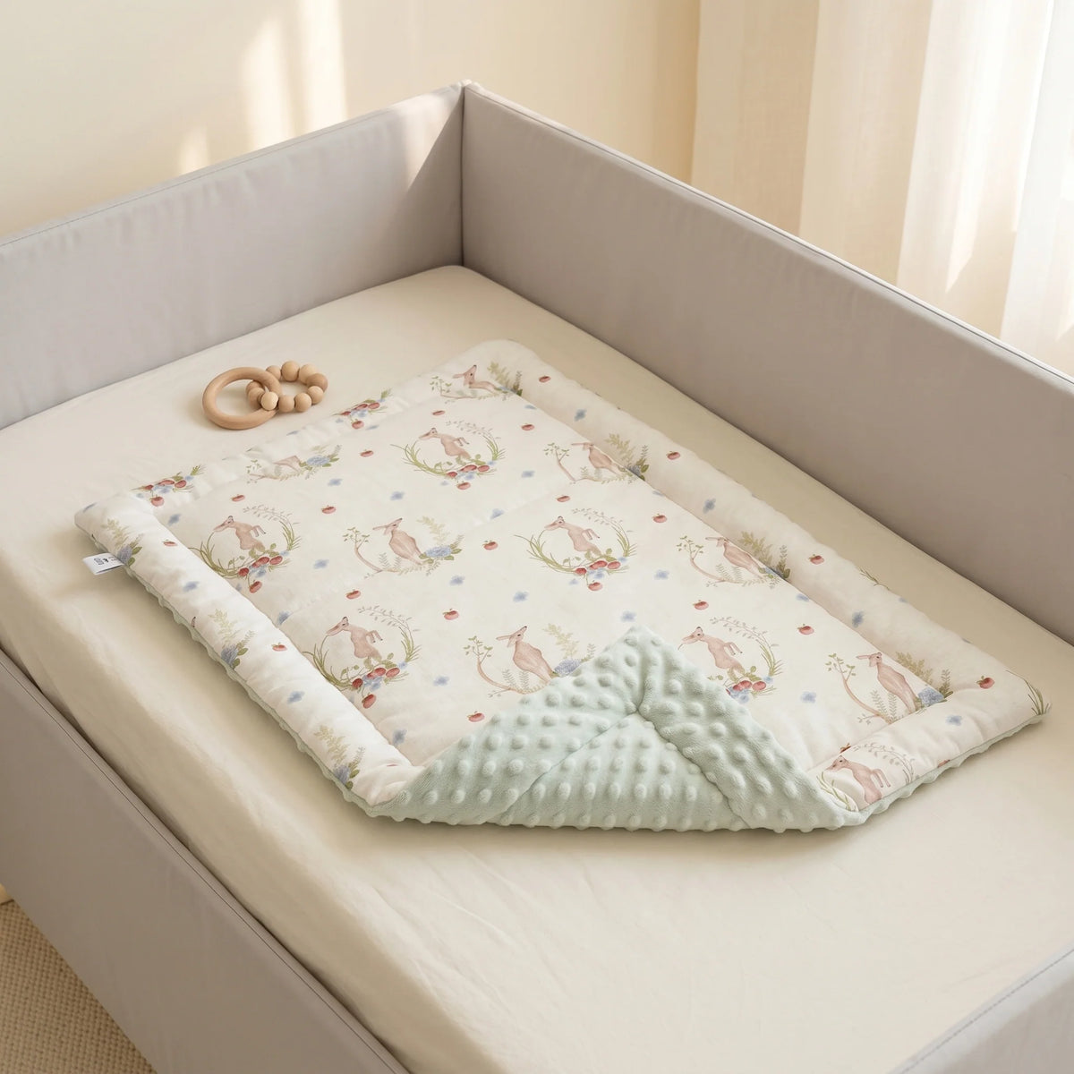 Baby Changing Mat - Soft Linen Portable Diaper Changing Pad 3
