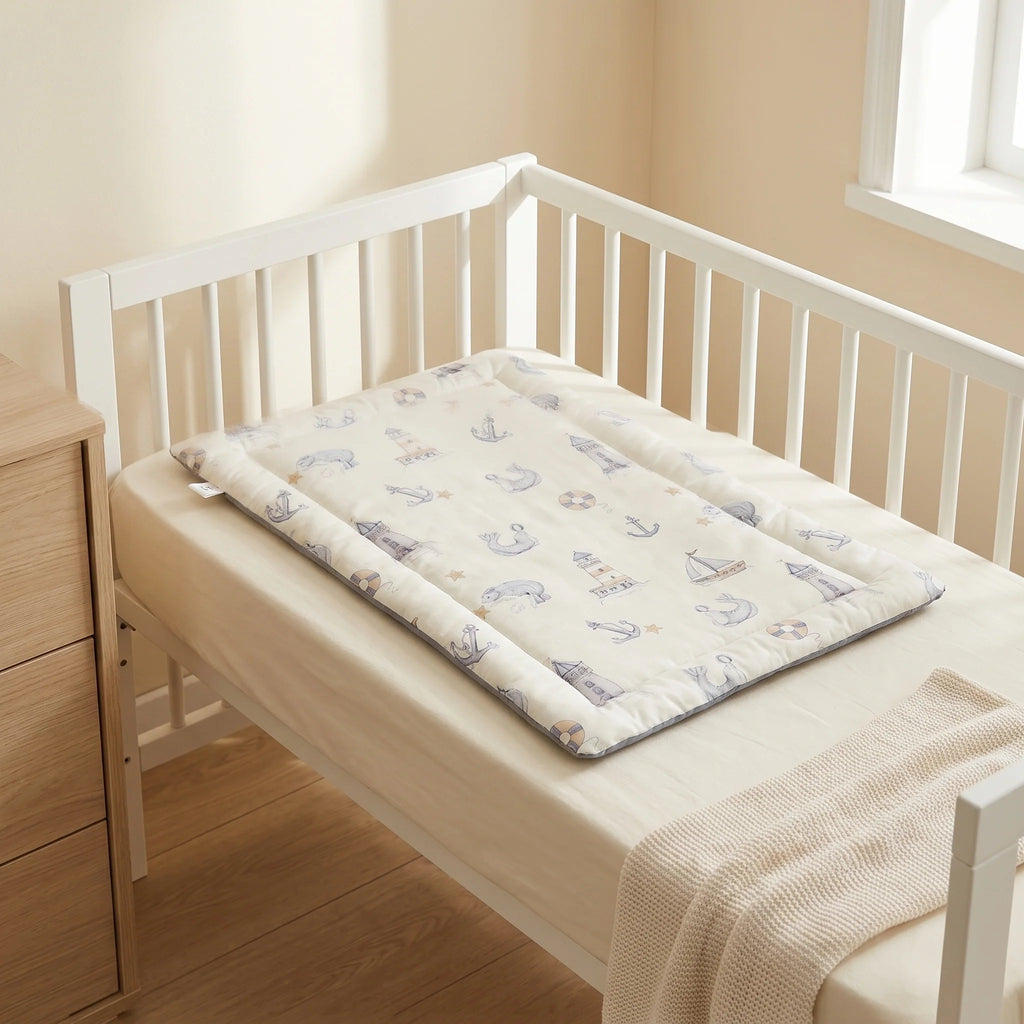 Baby Changing Mat - Soft Linen Portable Diaper Changing Pad 7