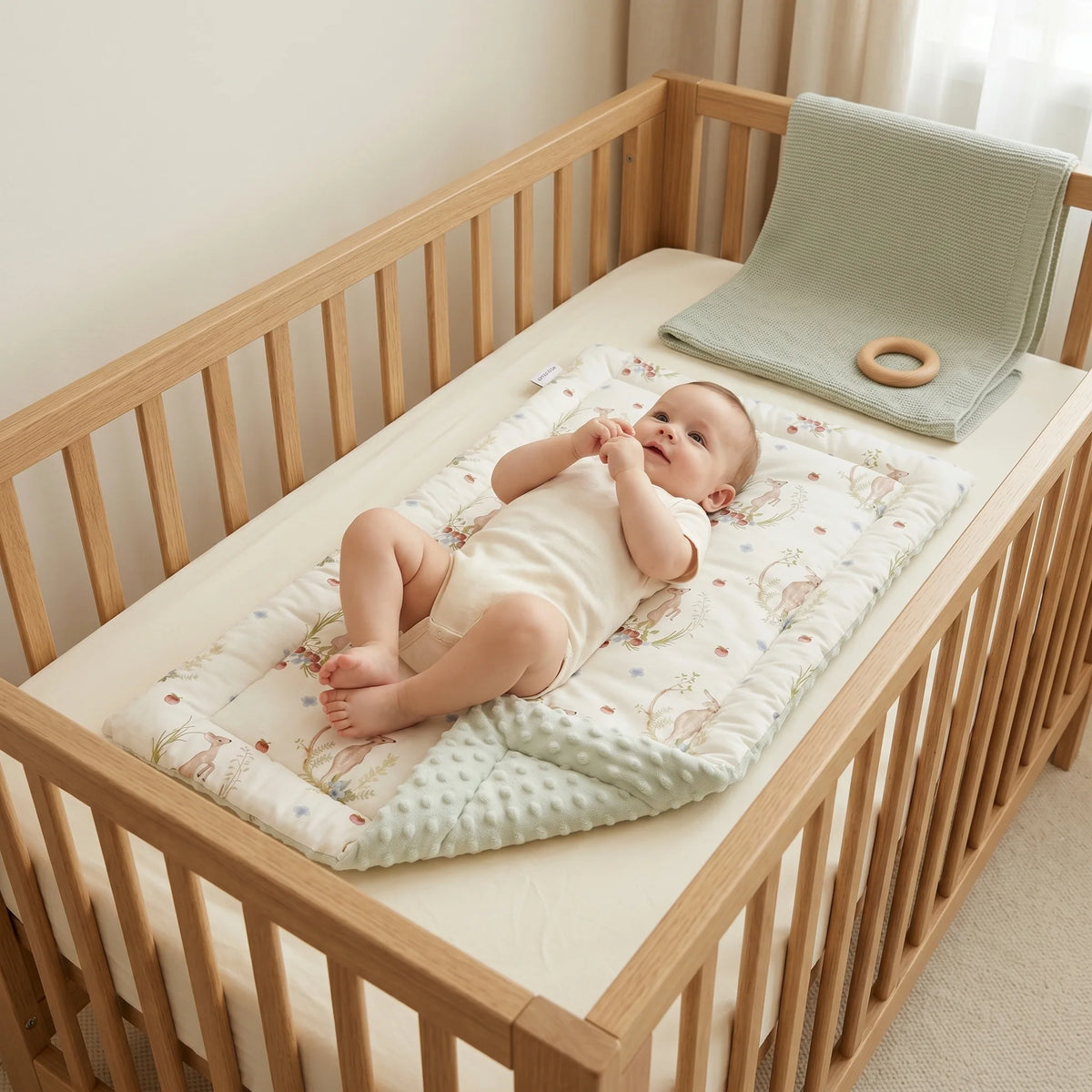 Baby Changing Mat - Soft Linen Portable Diaper Changing Pad 8