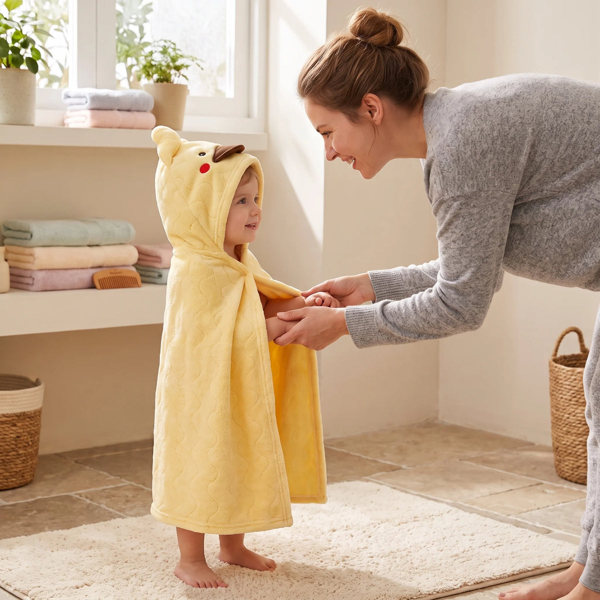 Baby Hooded Bathrobe - Soft, Absorbent & Cozy for Infants & Toddlers 2