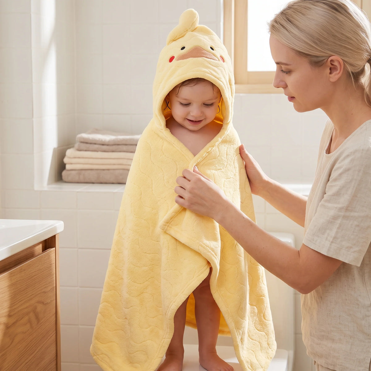 Baby Hooded Bathrobe - Soft, Absorbent & Cozy for Infants & Toddlers 8