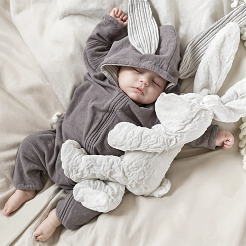 Baby Hooded Bunny Onesie - Soft Cotton, Cozy Fit for Warmth 0