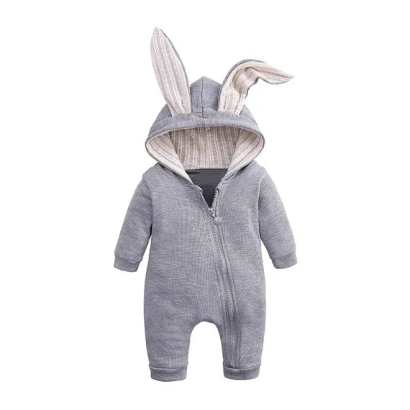 Baby Hooded Bunny Onesie - Soft Cotton, Cozy Fit for Warmth 1