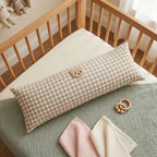 Baby Pillow - Soft Cotton Plaid Design for Gentle Head Support 4