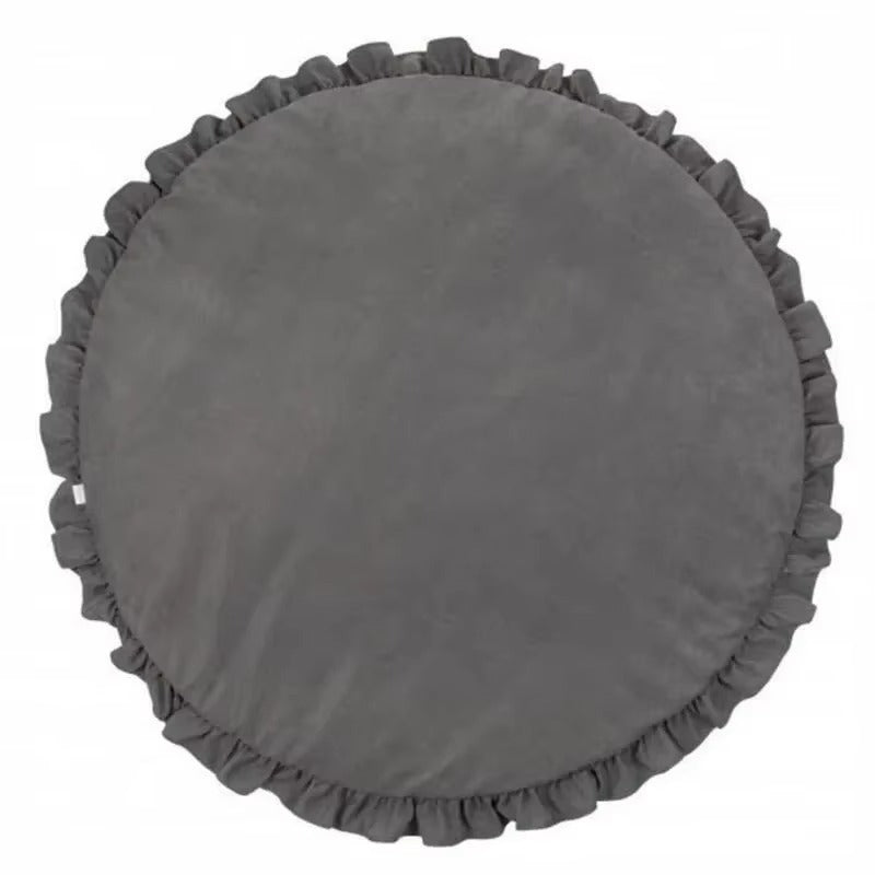 Baby Play Mat with Round Design and Ruffled Edge and Padded Construction 8